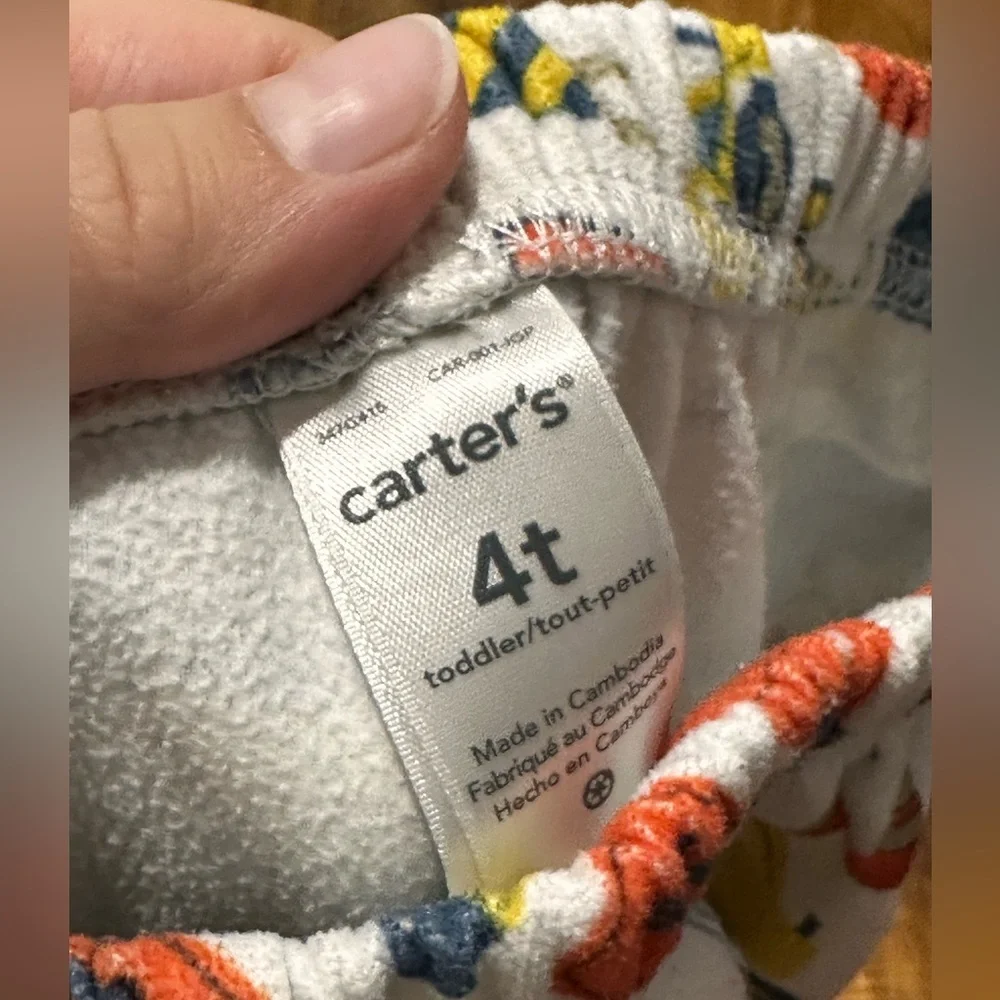 Carters 4T fleece pajama construction print bottoms